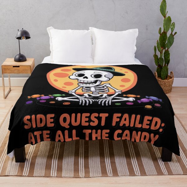 Item preview, Skeleton Side Quest failed: Ate All the Candy, funny side quest ADHD gaming halloween designed and sold by NoetherSym.