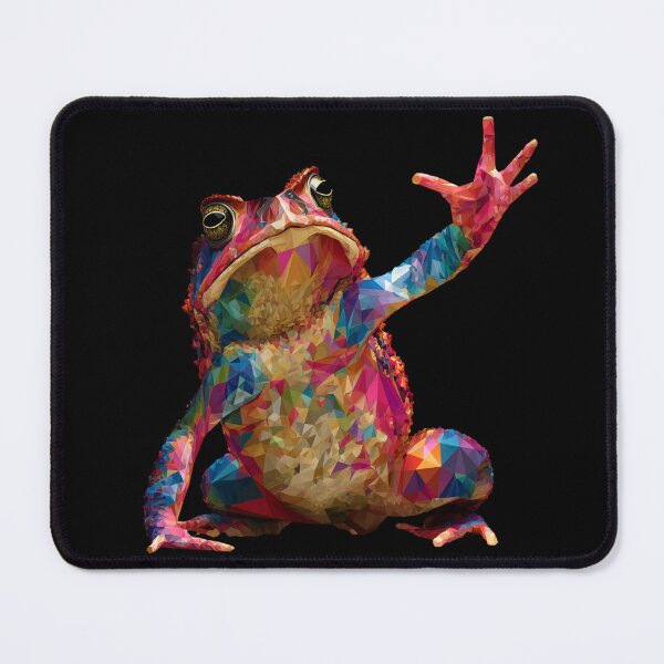 Item preview, Horned Toad Greeting Vibrant Polygonal Lizard with Hand Up Abstract Geometric Art designed and sold by CrunchyGoats.