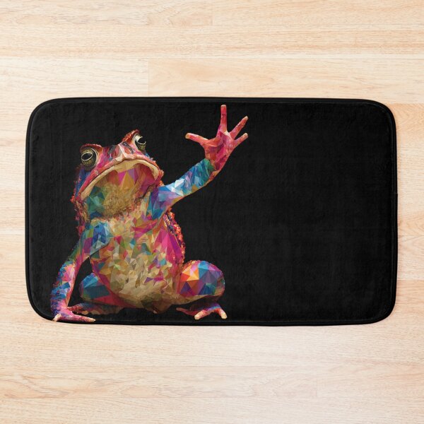 Item preview, Horned Toad Greeting Vibrant Polygonal Lizard with Hand Up Abstract Geometric Art designed and sold by CrunchyGoats.