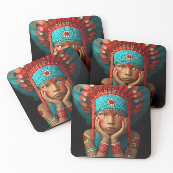 Artikelvorschau, Lebendiges indigenes Kind mit Federkopfschmuck entworfen und verkauft von Artessie.
