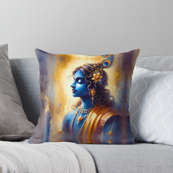 Item preview, Sri Krishna Divine Portrait, Watercolor Sacred Hindu Art designed and sold by Sarasvati’s Divine Art.