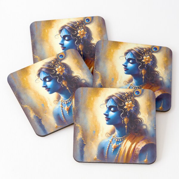 Item preview, Sri Krishna Divine Portrait, Watercolor Sacred Hindu Art designed and sold by Sarasvati’s Divine Art.