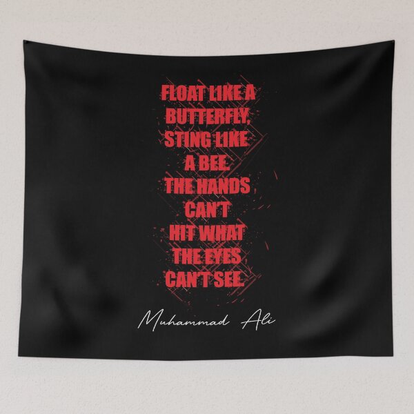 Item preview, Muhammad Ali Quote – “Float Like a Butterfly” Typography Design designed and sold by simpledarkwavewisdom.