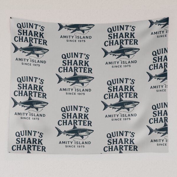 Item preview, Quint's Shark Charter – Amity Island Retro Shark Hunting Design designed and sold by Lunaria Arts.