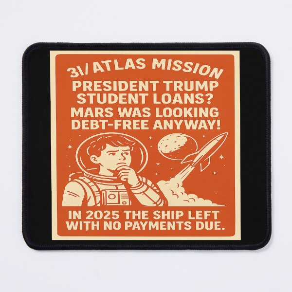 Item preview, Debt-Free Mars Mission Astronaut – Student Loan Escape designed and sold by POD DYNASTY | Original Print On Demand T-Shirt Graphics.