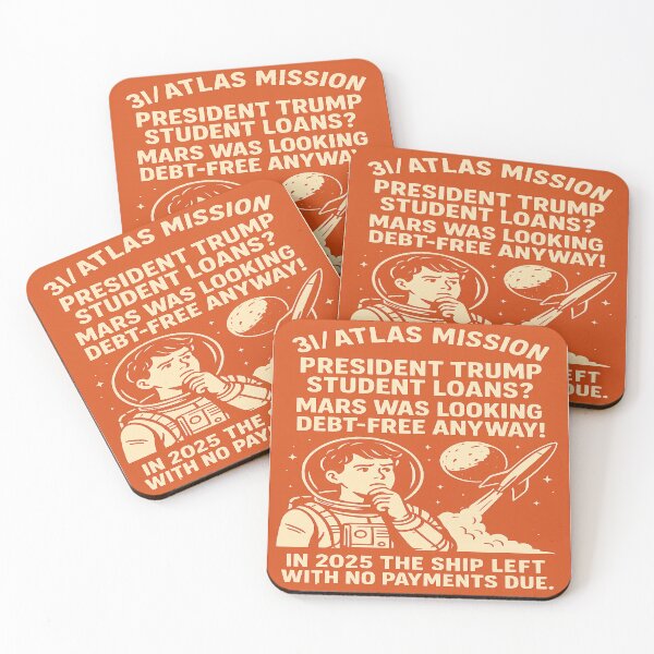 Item preview, Debt-Free Mars Mission Astronaut – Student Loan Escape designed and sold by POD DYNASTY | Original Print On Demand T-Shirt Graphics.