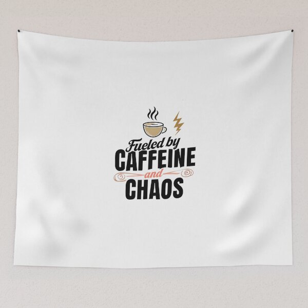 Item preview, Fueled by Caffeine and Chaos – Funny Coffee Quote Design designed and sold by GoxyVision.