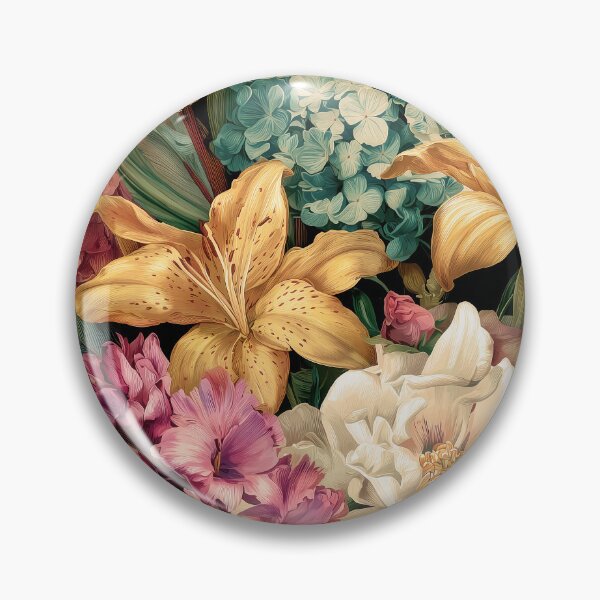 Item preview, Vibrant Vintage Floral Arrangement with Colorful Blooms designed and sold by Jirka Svetlik, Studio Illuvision.