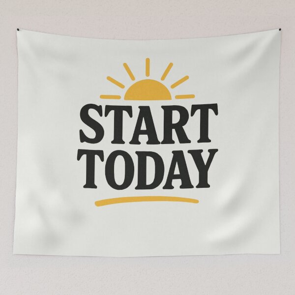 Item preview, Start Today Motivational Quote T-Shirt | Positive Mindset Clothing | Inspirational Typography Design for Self Growth designed and sold by KDesignCrafts.