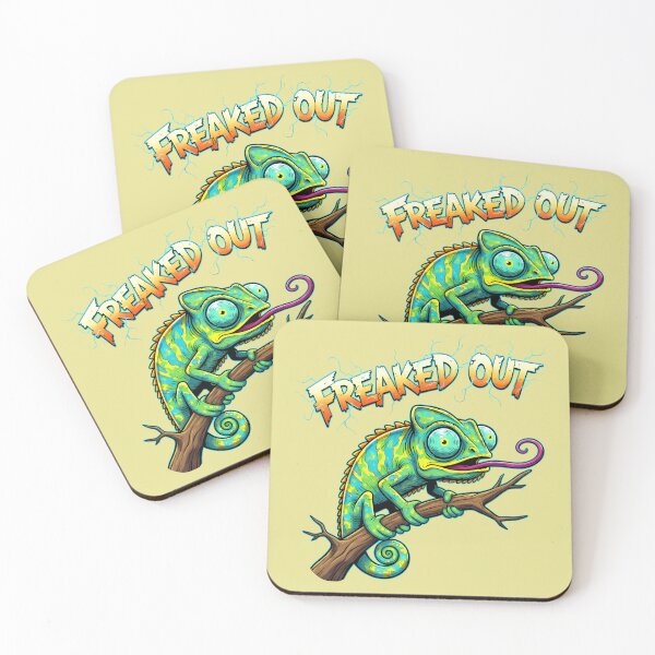Item preview, Freaked Out Chameleon Funny Cartoon | Vibrant Lizard Pop Art designed and sold by Imaginationbeyond.
