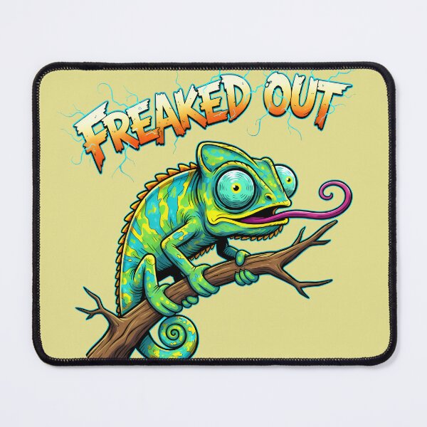 Item preview, Freaked Out Chameleon Funny Cartoon | Vibrant Lizard Pop Art designed and sold by Imaginationbeyond.