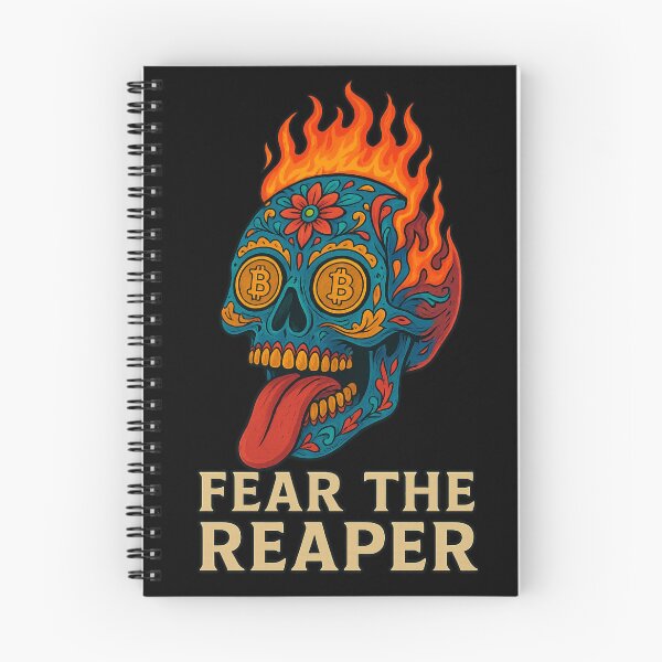 Item preview, Burning Skull Bitcoin T-Shirt – Fear the Reaper Gothic Crypto Design designed and sold by Trendora Studio.