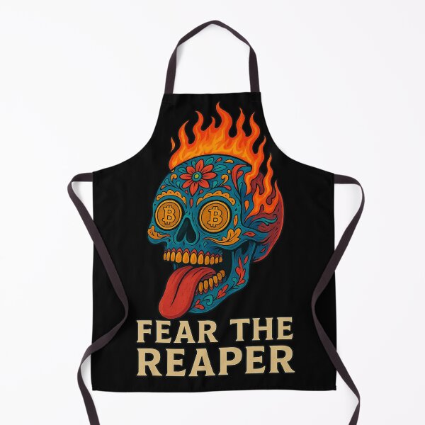 Item preview, Burning Skull Bitcoin T-Shirt – Fear the Reaper Gothic Crypto Design designed and sold by Trendora Studio.