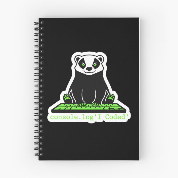 Aperçu de l'œuvre Honey Badger J'ai codé Drôle Programmeur Développeur Codage Console Journal Mème Autocollant Cadeau créée et vendue par bvdesignart.