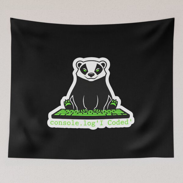Item preview, Honey Badger I Coded Funny Programmer Developer Coding Console Log Meme Sticker Gift designed and sold by bvdesignart.