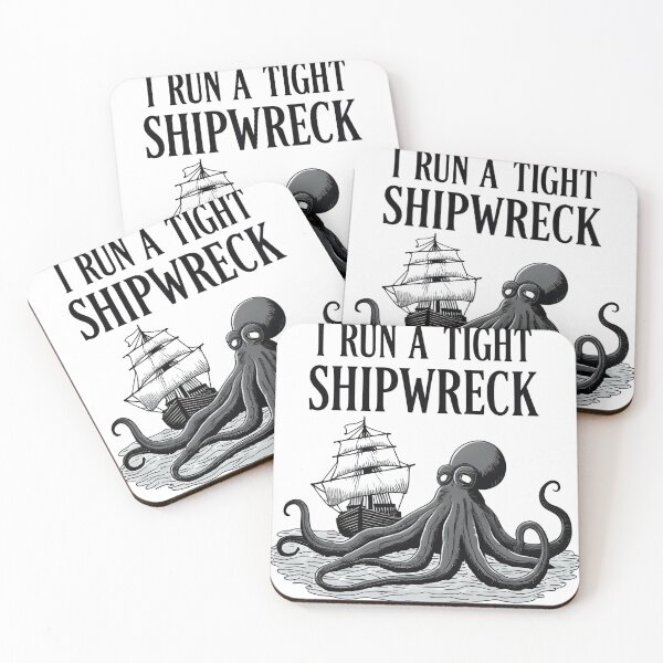 Item preview, I Run a Tight Shipwreck Funny Nautical Kraken Quote | Vintage Ocean Humor Design designed and sold by nivadaofficiel2.