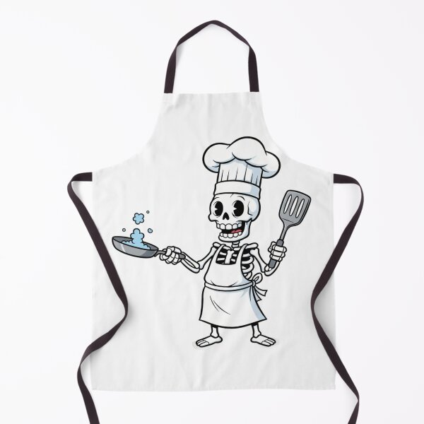 Item preview, Skeleton Chef Cooking with Frying Pan | Funny Spooky Kitchen Cartoon designed and sold by hn79.