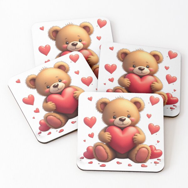 Item preview, Cute teddy bear with love hearts designed and sold by nicnacc.
