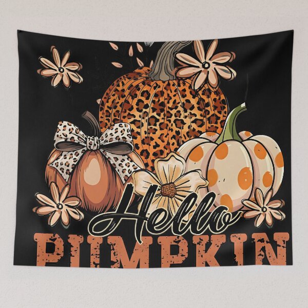 Item preview, Hello Pumpkin – Cute Leopard Print Fall Pumpkin with Flowers Design designed and sold by LodersS.