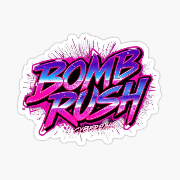 Bomb Rush Cyberfunk Retro Neon Sticker