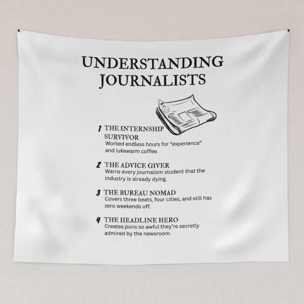 Item preview, Understanding Journalists – Press Room Comedy Design designed and sold by PsyFlow35.