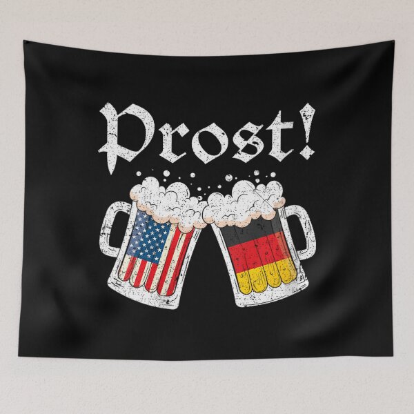 Artikelvorschau, Oktoberfest Amerikanische Deutsche Flagge Bier Prost entworfen und verkauft von zandramengiey.
