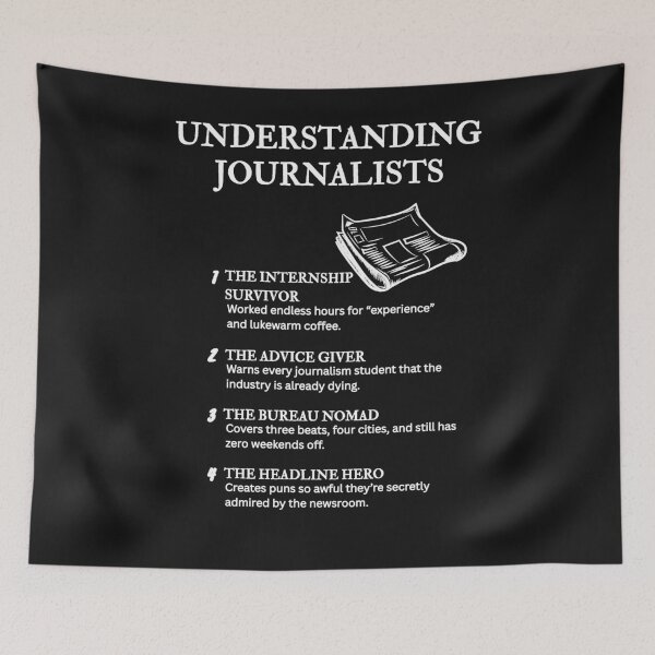 Item preview, Understanding Journalists – Press Room Comedy Design – Black designed and sold by PsyFlow35.