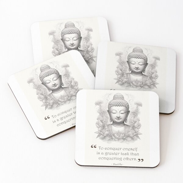 Item preview, Zen Buddha Quote Wall Art – Conquer Oneself designed and sold by idtecss.