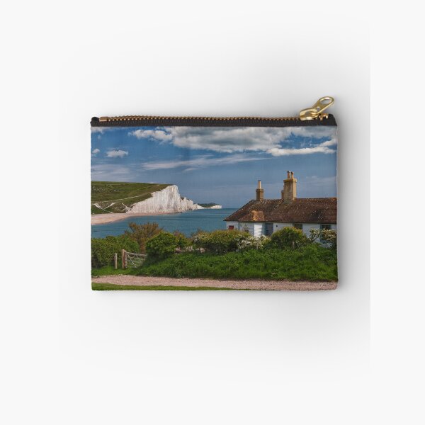 Item preview, The White Cliffs of the Seven Sisters at Cuckmere Haven in East Sussex England UK with a glimpse of The Coastguards cottages designed and sold by John Gilham - Landscape Photography.