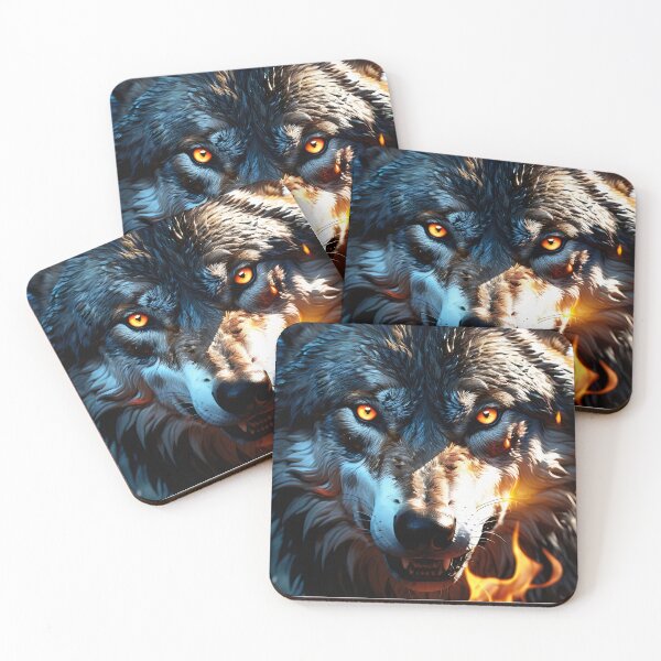 Item preview, The powerful wolf with eyes of blazing fire. designed and sold by MissYouONLY.