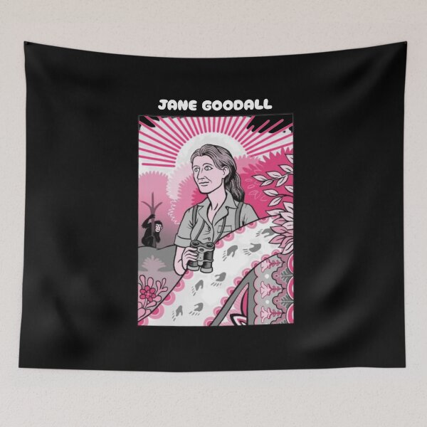 Item preview, Jane Goodall Nature Icon Illustration, Wildlife Conservation Legacy designed and sold by dianadouri.