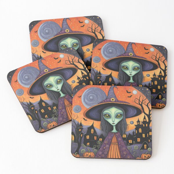 Item preview, Alien dressed as a Witch for Halloween designed and sold by Colin Bentham.