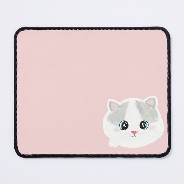 Item preview, White Fluffy Cat Face Sticker – Adorable Innocent Kitty with Big Eyes & Peach Nose designed and sold by SHEHALA.