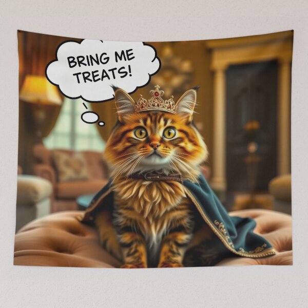 Item preview, Cat Overlord Demands Treats designed and sold by CTM ArtStudio.