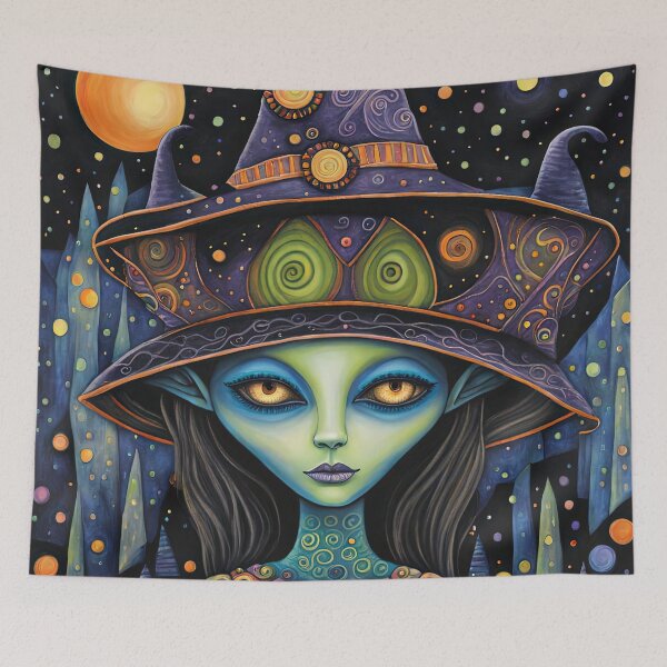 Item preview, Alien dressed as a Witch for Halloween designed and sold by Colin Bentham.