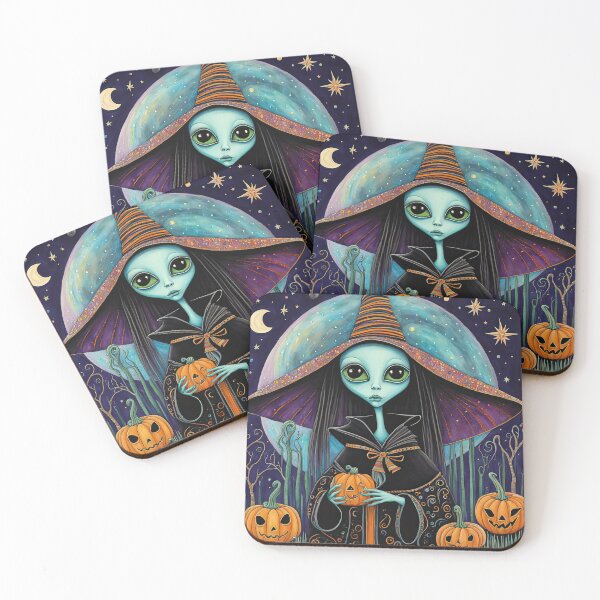 Item preview, Alien dressed as a Witch for Halloween designed and sold by Colin Bentham.