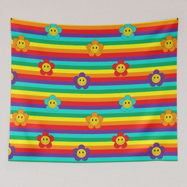 Item preview, Decora Kei Smiling Faces and Rainbow Stripes designed and sold by HotHibiscus.