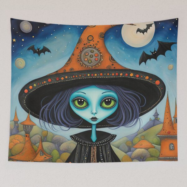 Item preview, Alien dressed as a Witch for Halloween designed and sold by Colin Bentham.