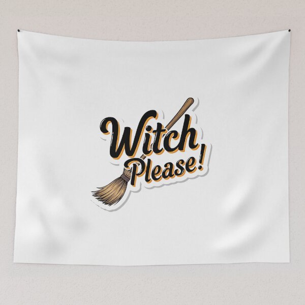 Item preview, Witch Please Typography – Broom Illustration Halloween Sticker designed and sold by Authentic-Merch.