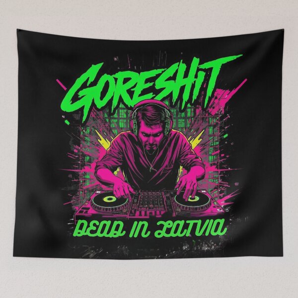 Item preview, Dead in Latvia by DJ Goreshit designed and sold by Nordic Echo.