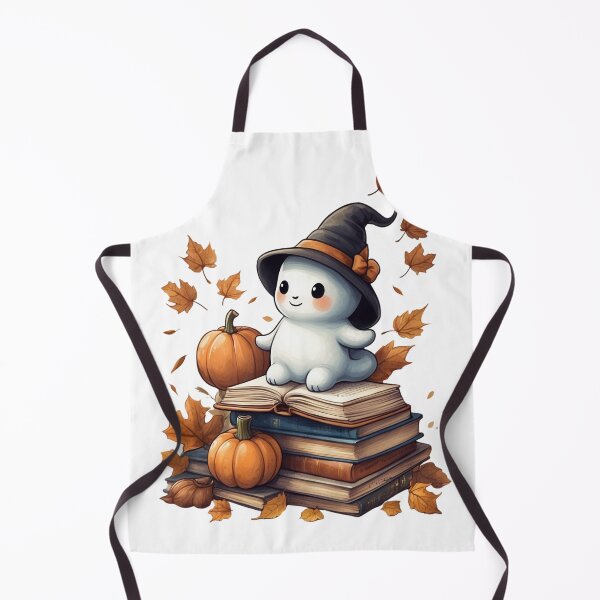 Item preview, Cute Halloween ghost with pumpkin in autumn designed and sold by OtterDesigns.