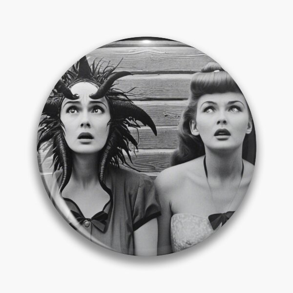 Item preview, Two Alien Girls in B&W portrait designed and sold by KALEIDOSCOPE UK.