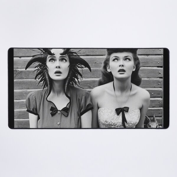 Item preview, Two Alien Girls in B&W portrait designed and sold by KALEIDOSCOPE UK.