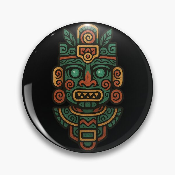 Item preview, Ancient Mayan Warrior Mask Tribal Aztec Tattoo Art designed and sold by AncientVibes.