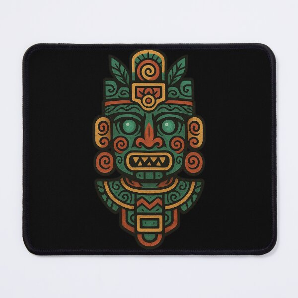 Item preview, Ancient Mayan Warrior Mask Tribal Aztec Tattoo Art designed and sold by AncientVibes.