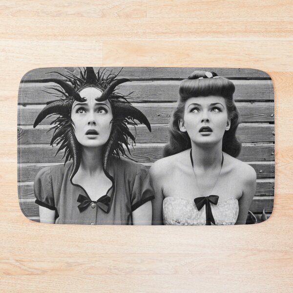Item preview, Two Alien Girls in B&W portrait designed and sold by KALEIDOSCOPE UK.