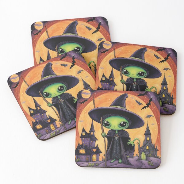 Item preview, Alien dressed as a Witch for Halloween designed and sold by Colin Bentham.