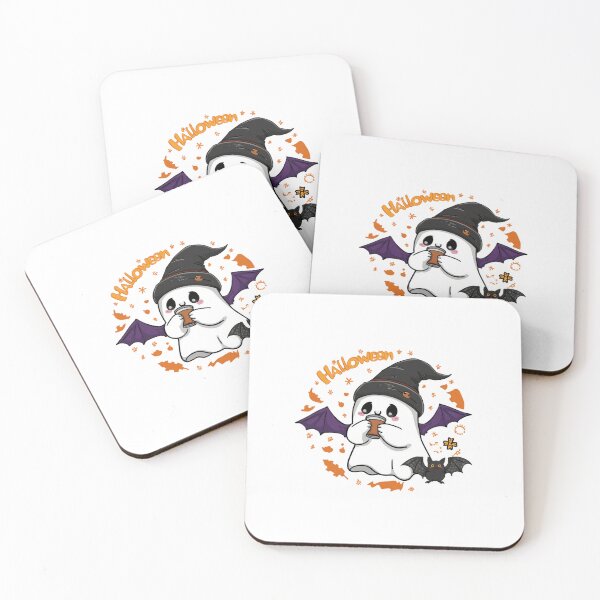 Item preview, Cute ghost with coffee and hat Halloween designed and sold by OtterDesigns.