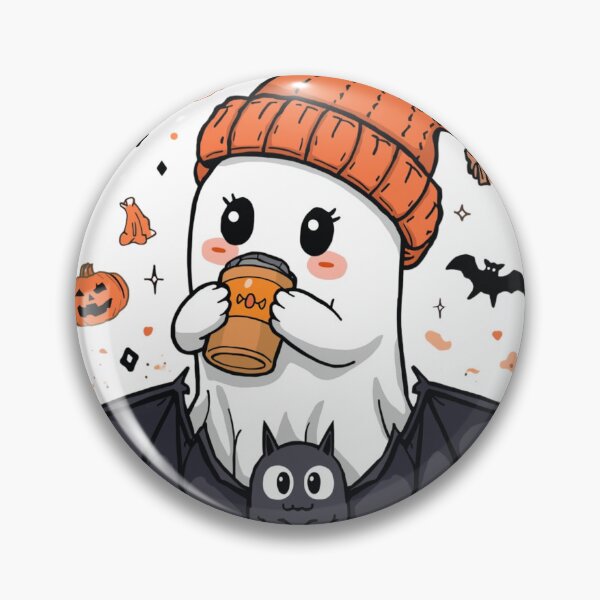 Item preview, Cute Ghost with Coffee Halloween Pumpkin designed and sold by OtterDesigns.