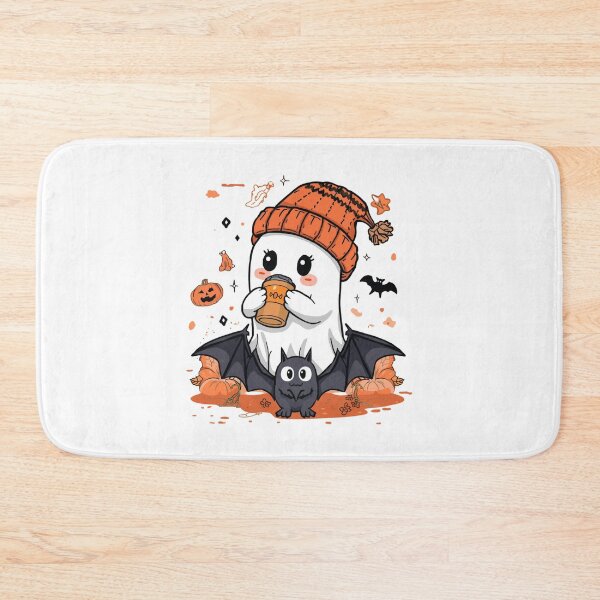 Item preview, Cute Ghost with Coffee Halloween Pumpkin designed and sold by OtterDesigns.